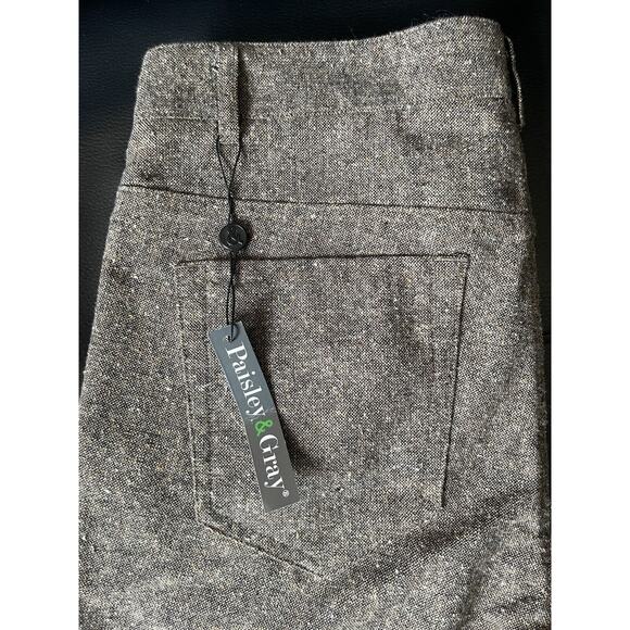 Paisley & Gray Slim Fit Dress Pants Men's W32xL32 Caramel Herringbone Wool Blend - Picture 2 of 7